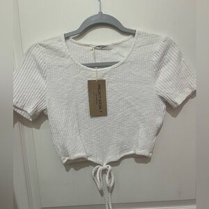 Women’s white tie cropped top